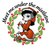 Load image into Gallery viewer, Trash Cat Pin-Up "Meet Me Under The Mistletoe" Can-Shaped Glass