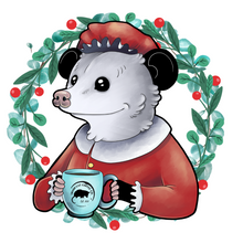 Load image into Gallery viewer, Mrs. Opossum Claus Can-Shaped Glass