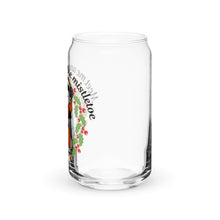 Load image into Gallery viewer, Trash Cat Pin-Up "Meet Me Under The Mistletoe" Can-Shaped Glass