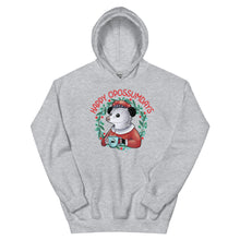 Load image into Gallery viewer, Mrs. Opossum Claus "Happy Opossumdays" Unisex Hoodie (2 Colors)