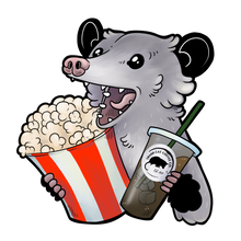 Load image into Gallery viewer, Trash Cat Coffee Character 4" Kiss Cut Vinyl Stickers (14 Options)