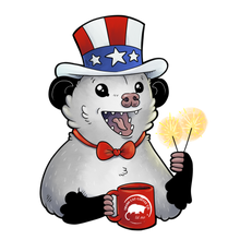 Load image into Gallery viewer, Trash Cat Coffee Character 4" Kiss Cut Vinyl Stickers (14 Options)