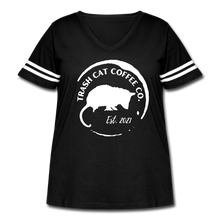 Load image into Gallery viewer, Trash Cat Coffee Women's Loose Fit Vintage T-Shirt - black/white