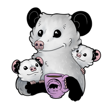 Load image into Gallery viewer, Trash Cat Coffee Character 4" Kiss Cut Vinyl Stickers (14 Options)