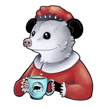 Load image into Gallery viewer, Trash Cat Coffee Character 4" Kiss Cut Vinyl Stickers (14 Options)