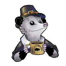 Load image into Gallery viewer, Trash Cat Coffee Character 5" Kiss Cut Vinyl Stickers (5 Options)