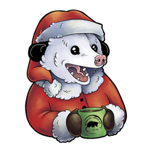 Load image into Gallery viewer, Trash Cat Coffee Character 4" Kiss Cut Vinyl Stickers (14 Options)