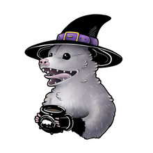 Load image into Gallery viewer, Trash Cat Coffee Character 5" Kiss Cut Vinyl Stickers (5 Options)