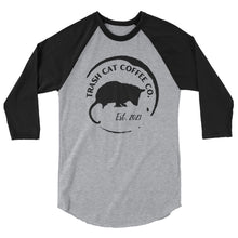 Load image into Gallery viewer, Trash Cat Coffee 3/4 Sleeve Raglan Shirt  (2 Colors)