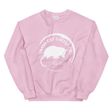 Load image into Gallery viewer, Trash Cat Coffee Sweatshirt - White Logo (5 Colors)