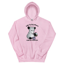 Load image into Gallery viewer, Trash Cat Coffee &quot;Life Is Too Short To Drink Cheap Coffee&quot; Unisex Character Hoodie
