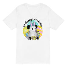 Load image into Gallery viewer, "Somebunny Loves Coffee" Limited Edition Unisex Short Sleeve V-Neck T-Shirt