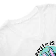 Load image into Gallery viewer, "Somebunny Loves Coffee" Limited Edition Unisex Short Sleeve V-Neck T-Shirt