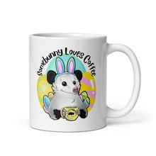 Load image into Gallery viewer, "Somebunny Loves Coffee" Limited Edition White Glossy Mug
