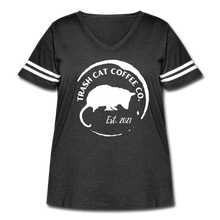 Load image into Gallery viewer, Trash Cat Coffee Women&#39;s Loose Fit Vintage T-Shirt - vintage smoke/white
