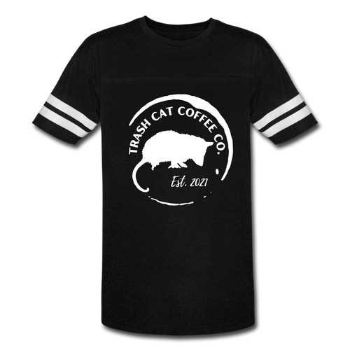 Trash Cat Coffee Vintage Sport T-Shirt - black/white