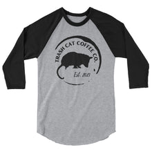 Load image into Gallery viewer, Trash Cat Coffee 3/4 Sleeve Raglan Shirt  (2 Colors)
