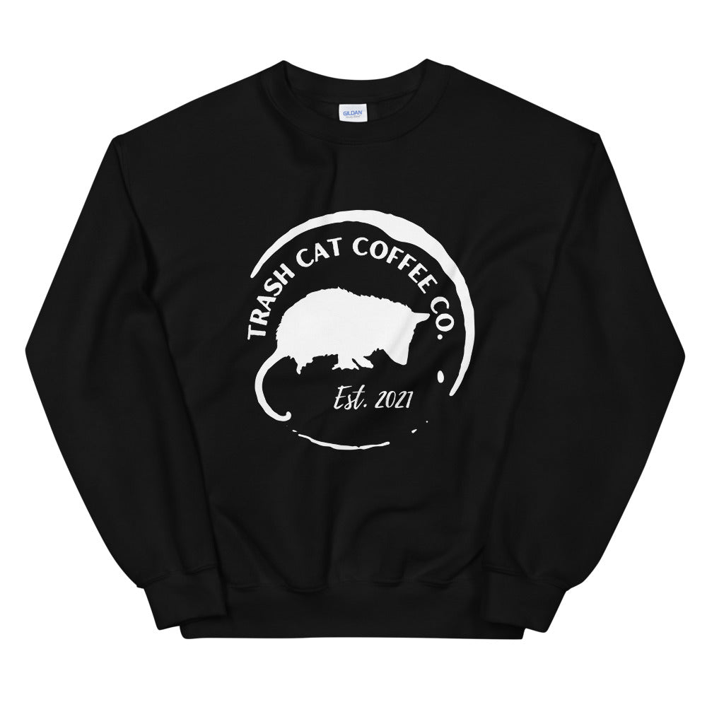 Trash Cat Coffee Sweatshirt - White Logo (5 Colors)
