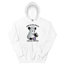 Load image into Gallery viewer, Trash Cat Coffee &quot;Life Is Too Short To Drink Cheap Coffee&quot; Unisex Character Hoodie
